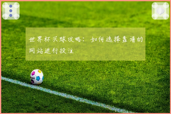 世界杯买球攻略：如何选择靠谱的网站进行投注